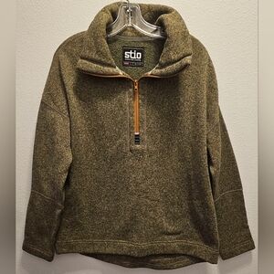 Stio Olive Green & Brown Pullover Fleece